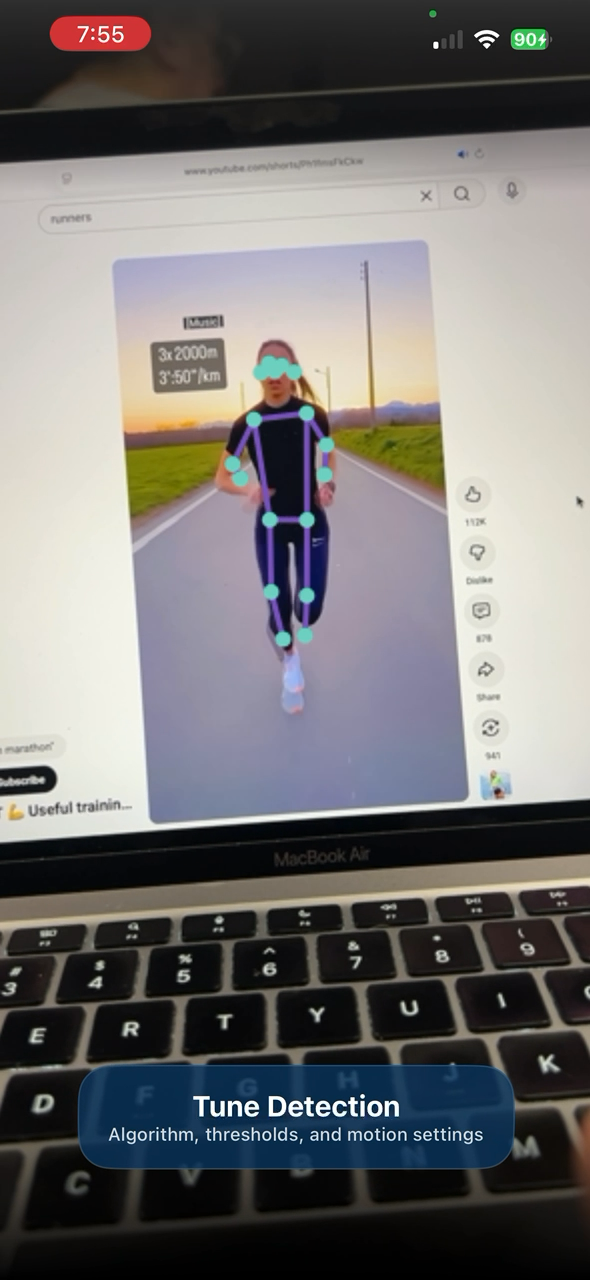 BodyGeometry Running analysis screenshot