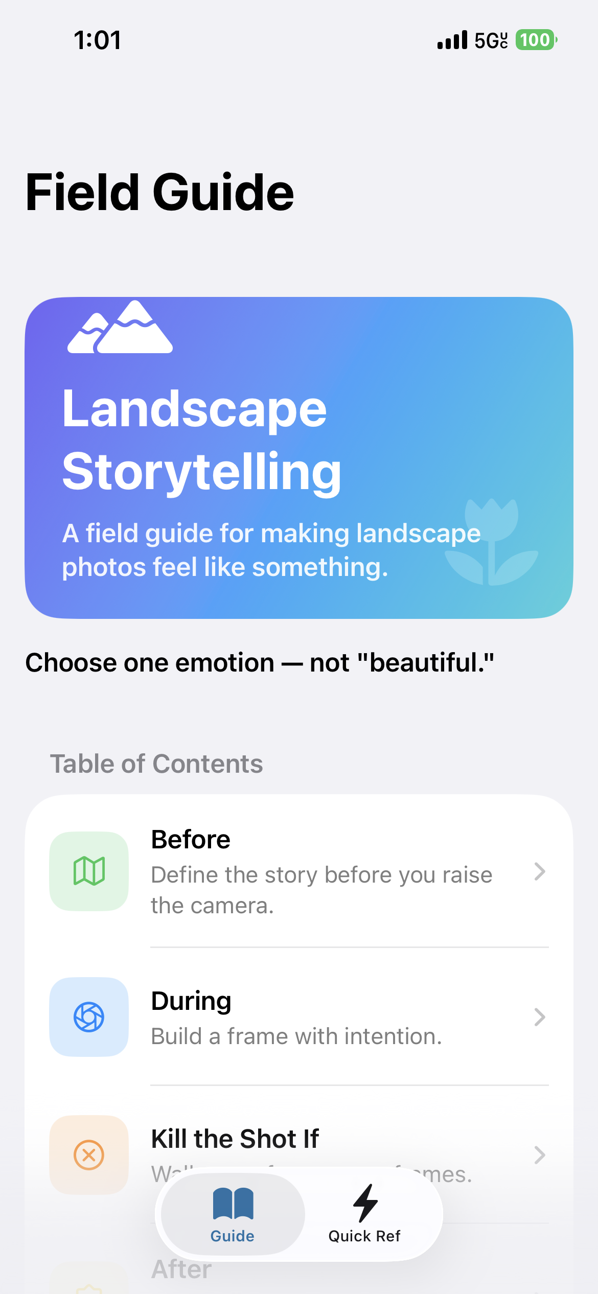 LandscapeStorytellingFieldGuide Home screenshot