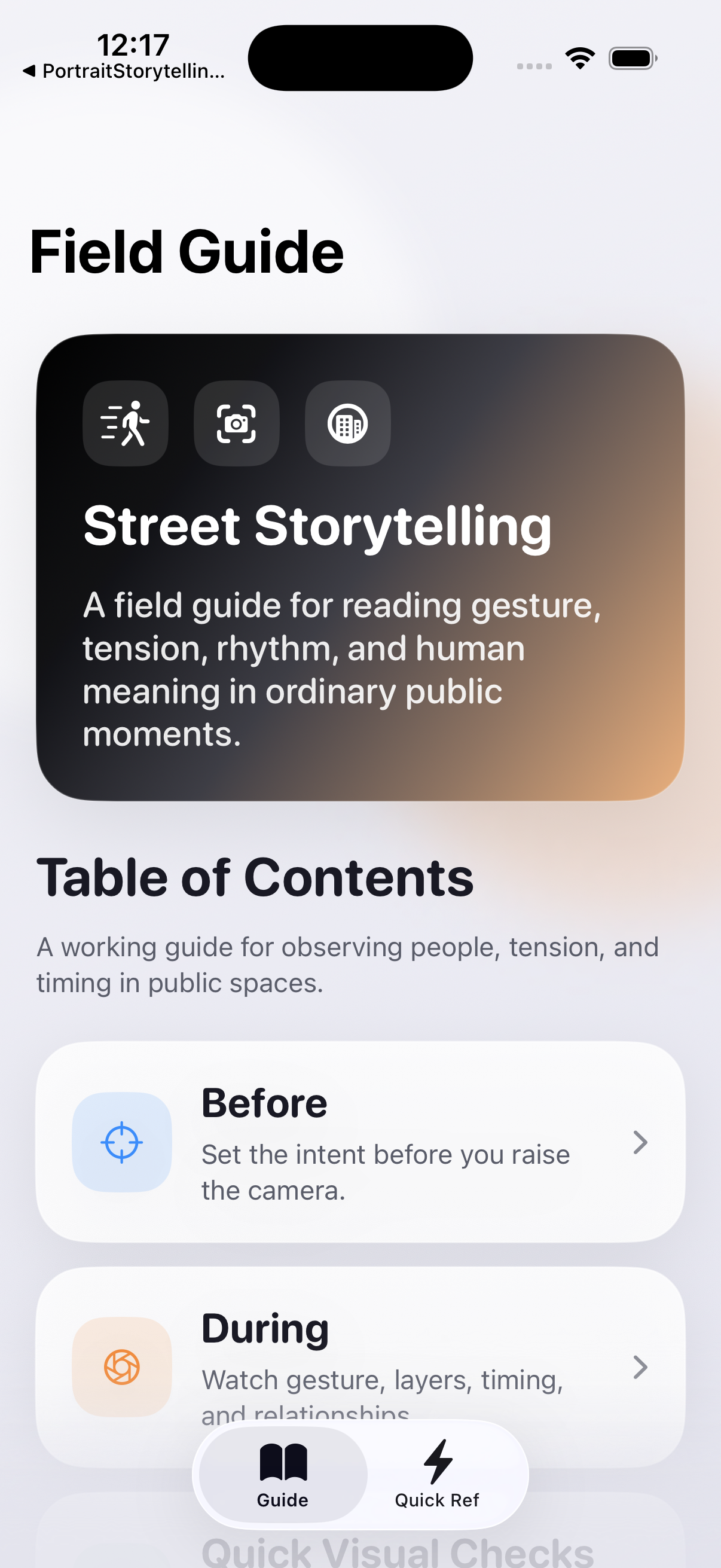 StreetStorytellingFieldGuide Home screenshot