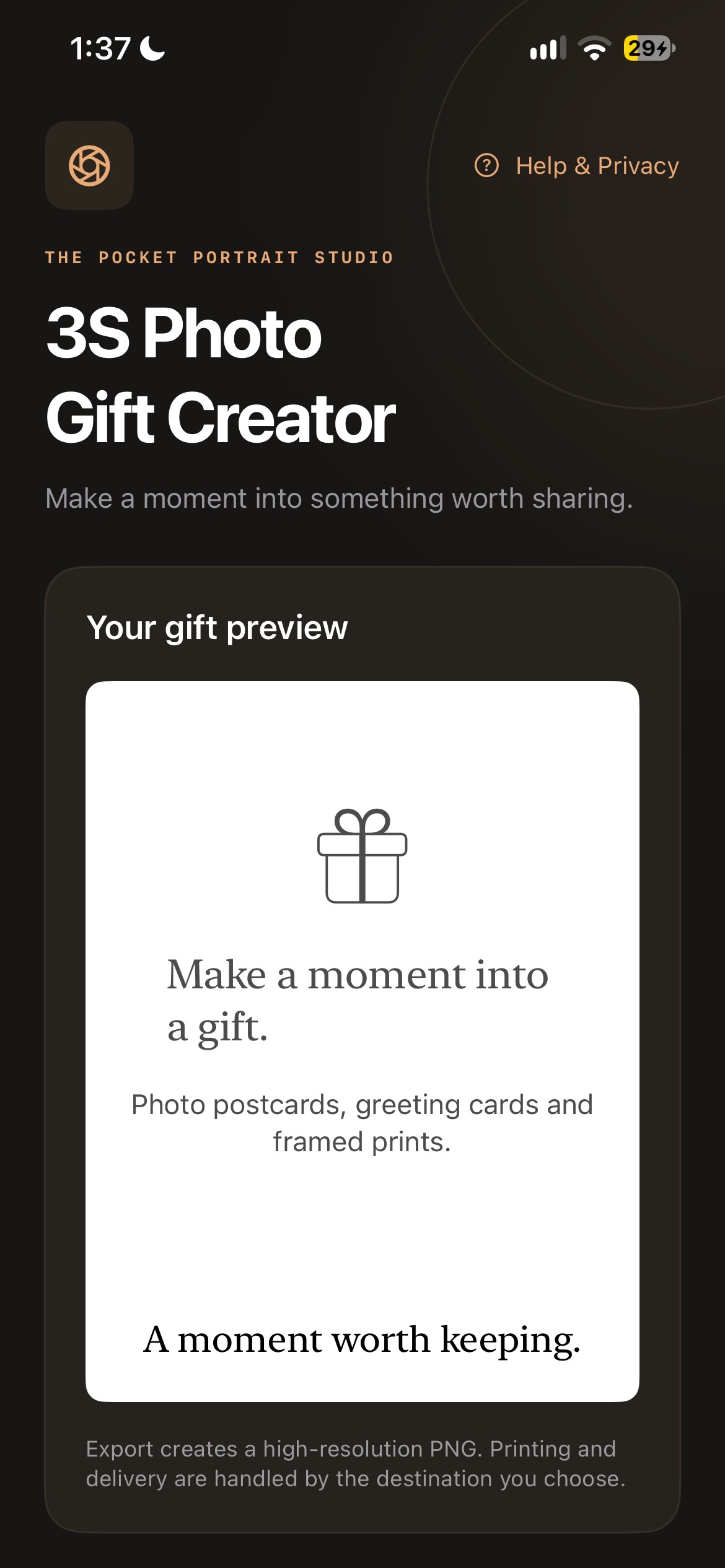 3S Photo Gift Creator showing a photo gift design workflow.
